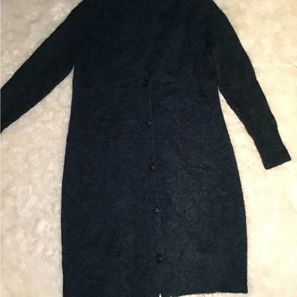 Ann Taylor green/black long sweater cardigan size medium - Picture 11 of 12